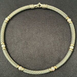 David Yurman Silver and Gold Necklace